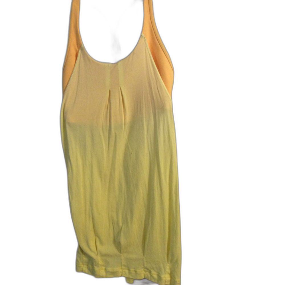 LuLuLemon Yellow Racer Back 2 in 1 tank Size 4 womens